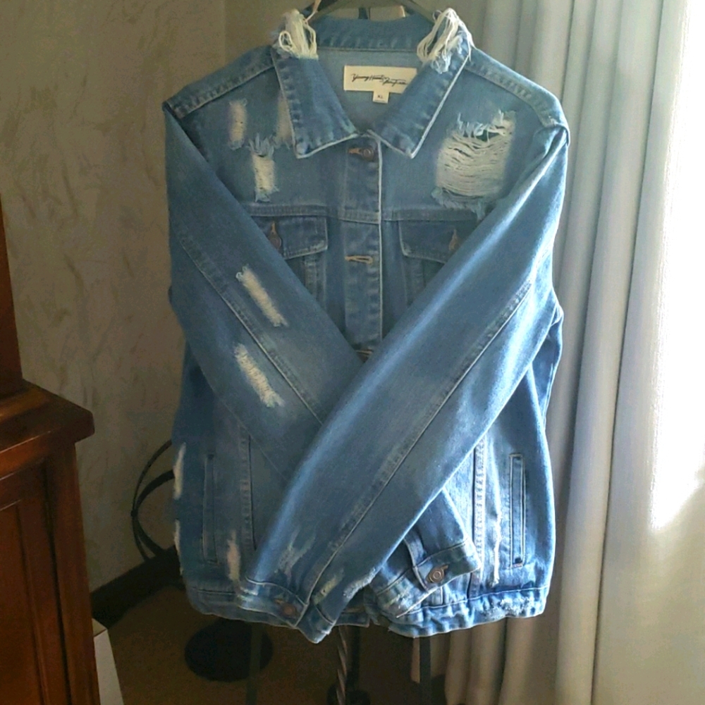 Distressed Jean Jacket - Picture 3 of 6